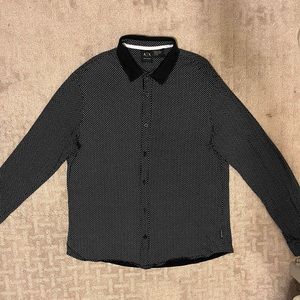 Armani Exchange Black Striped Button down Shirt